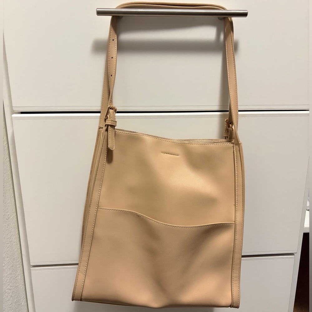 Antik Kraft Beige Shoulder Bag with Front Pocket